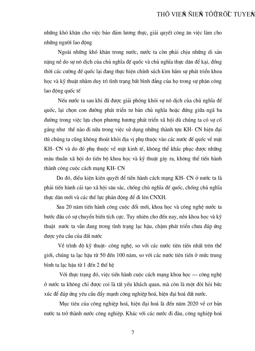 image for page Vai trò của khoa học công nghệ trong quá trình công nghiệp hoá hiện đại hoá ở nước ta