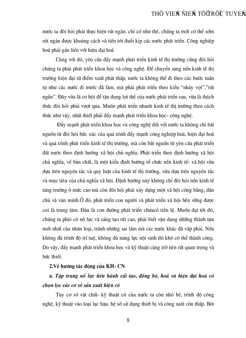 image for page Vai trò của khoa học công nghệ trong quá trình công nghiệp hoá hiện đại hoá ở nước ta