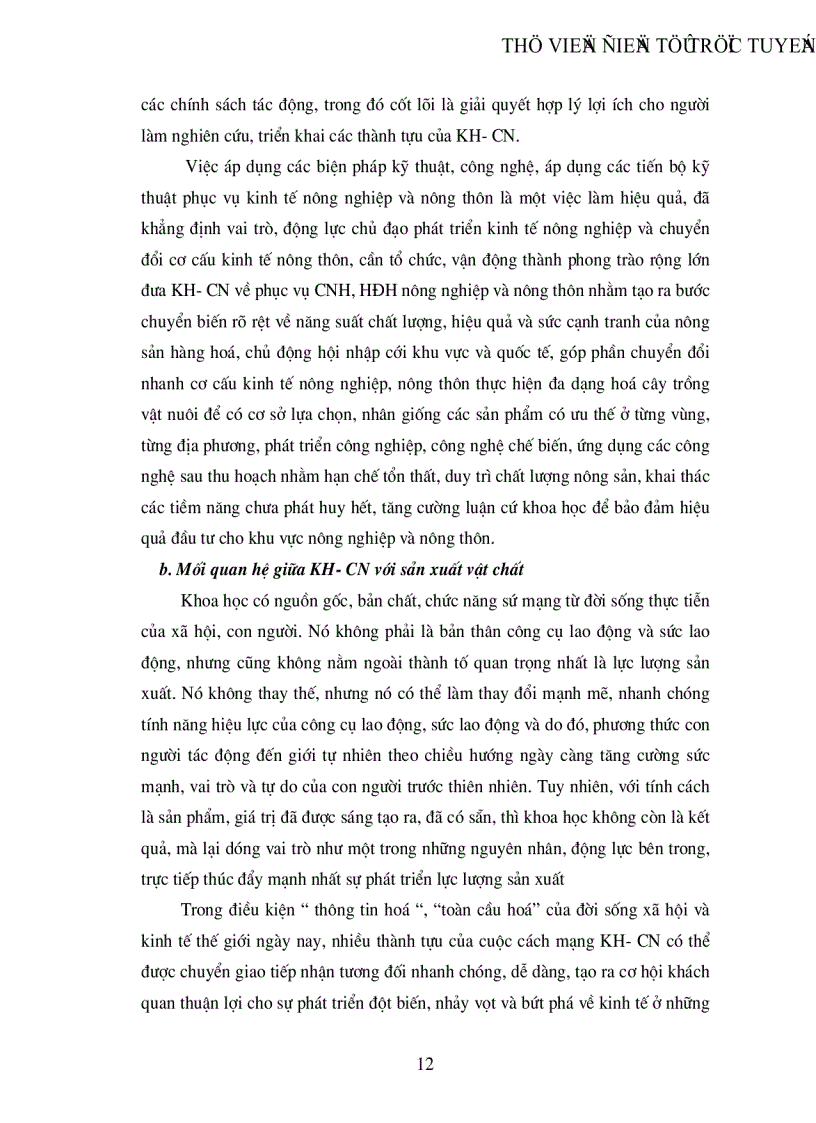 image for page Vai trò của khoa học công nghệ trong quá trình công nghiệp hoá hiện đại hoá ở nước ta