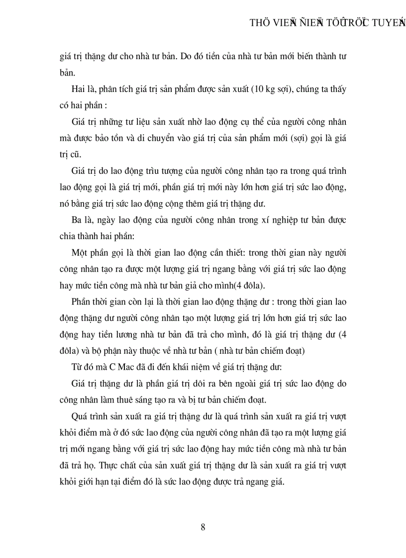 image for page Bản chất và các hình thức biểu hiện của giá trị thặng dư