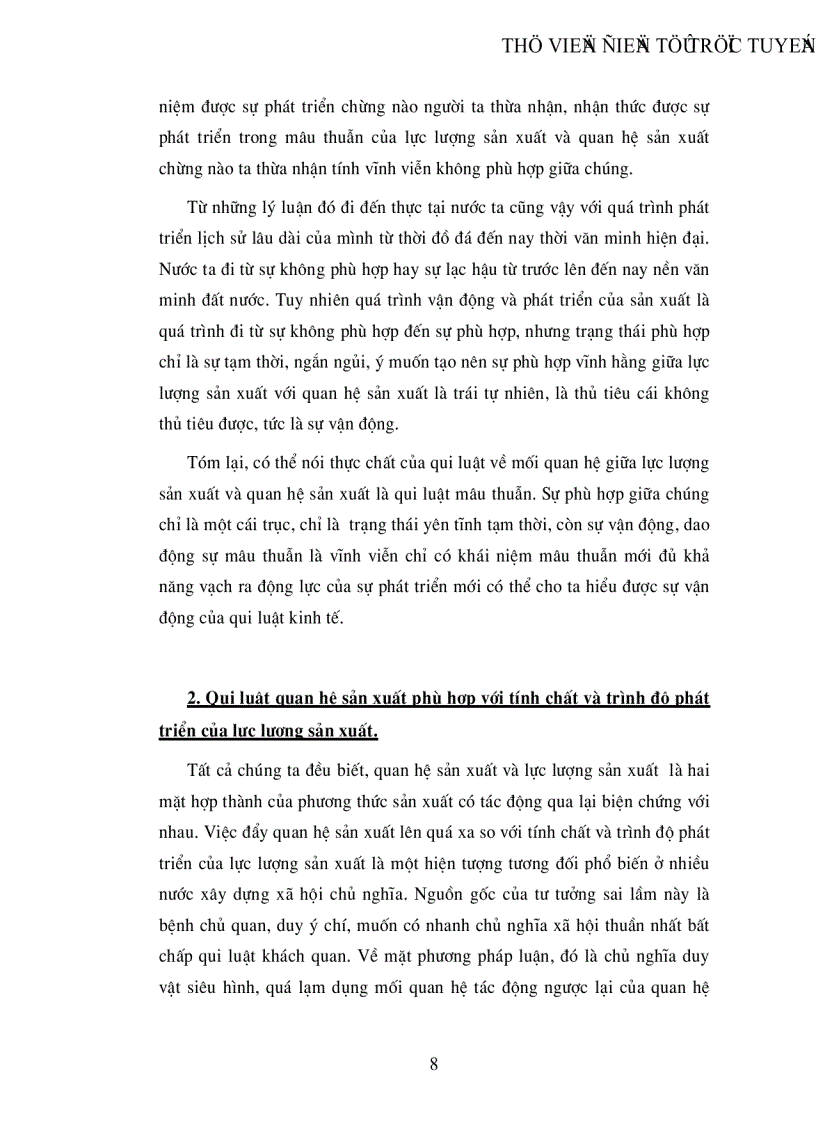 image for page Quy luật về sự phù hợp của quan hệ sản xuất với trình độ phát triển của lực lượng sản xuất và sự nhận thức vận dụng quy luật này ở Việt Nam