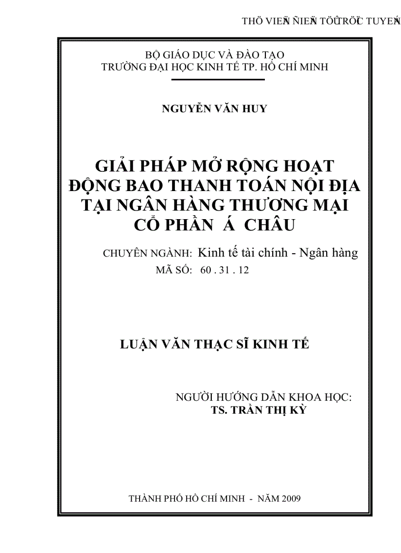 image for page Giải pháp mở rộng hoạt động bao thanh toán nội địa tại Ngân hàng thương mại cổ phần Á Châu