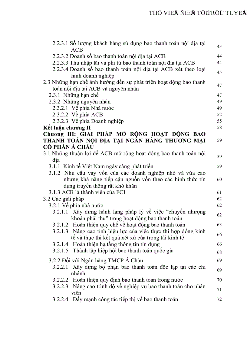 image for page Giải pháp mở rộng hoạt động bao thanh toán nội địa tại Ngân hàng thương mại cổ phần Á Châu