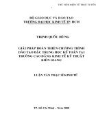 Giải pháp hoàn thiện chương trình đào tạo bậc trung học kế toán tại trường cao đẳng kinh tế kỹ thuật Kiên Giang