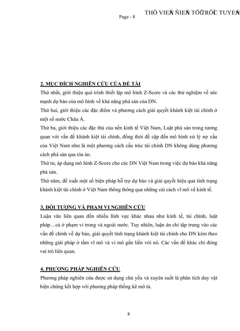 Ứng dụng mô hình Zscore vào quản lý rủi ro tín dụng cho các ngân hàng  thương mại Việt Nam PDF  PDF