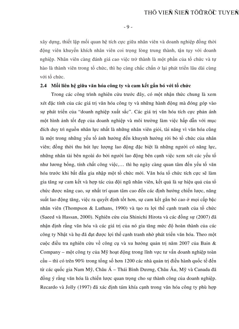 image for page Ảnh hưởng của văn hóa công ty đến sự cam kết gắn bó với tổ chức của nhân viên làm việc trong các doanh nghiệp ở thành phố Hồ Chí Minh