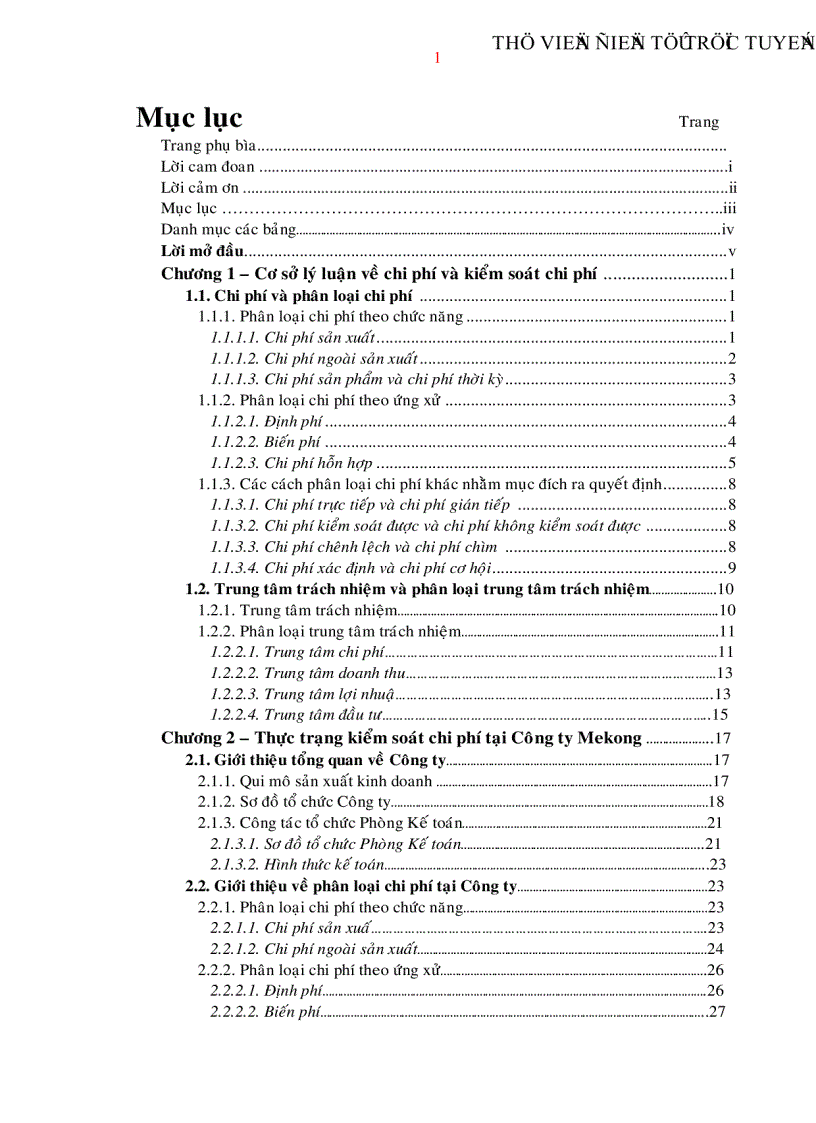 image for page Xây dựng hệ thống kiểm soát chi phí trong điều kiện áp dụng hình thức khoán chi phí từng bộ phận trong Công ty cổ phần hóa dầu Mekong