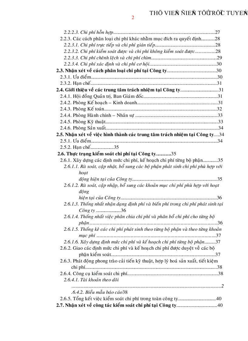 image for page Xây dựng hệ thống kiểm soát chi phí trong điều kiện áp dụng hình thức khoán chi phí từng bộ phận trong Công ty cổ phần hóa dầu Mekong