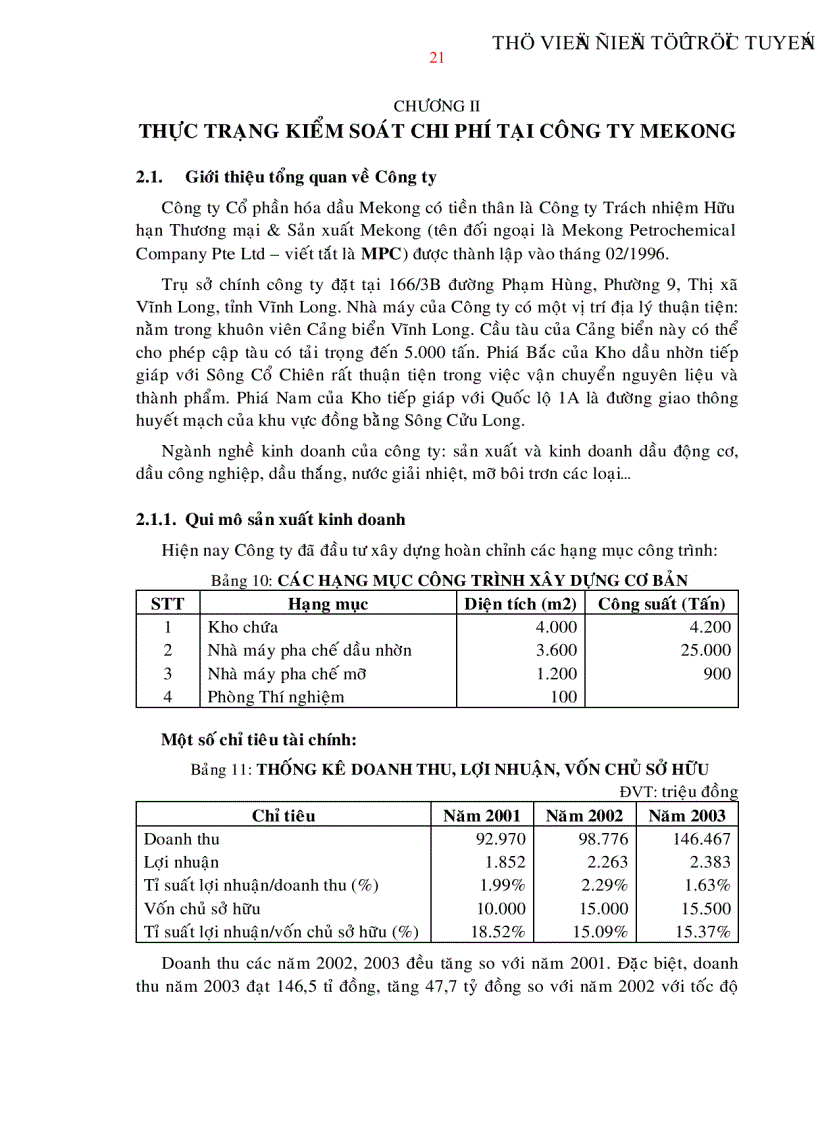image for page Xây dựng hệ thống kiểm soát chi phí trong điều kiện áp dụng hình thức khoán chi phí từng bộ phận trong Công ty cổ phần hóa dầu Mekong