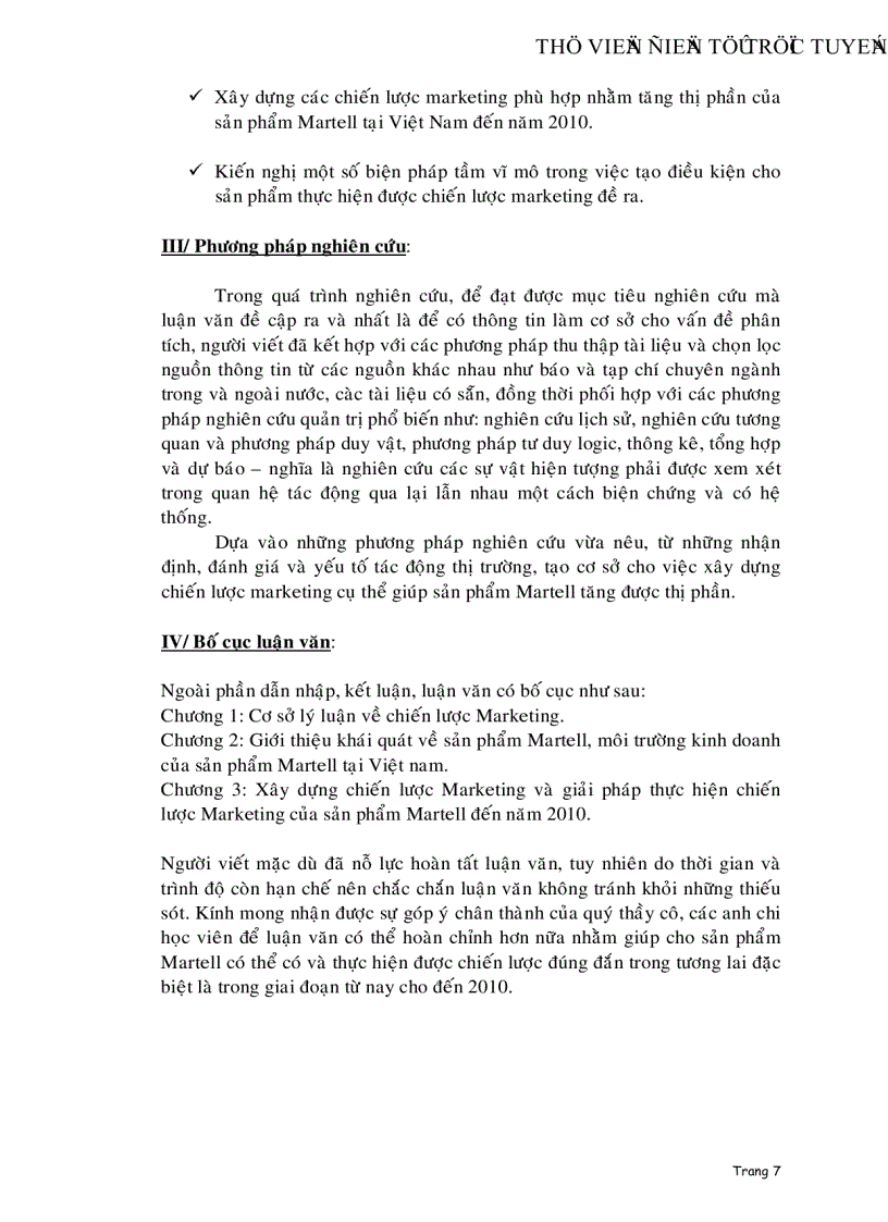 image for page Xây dựng chiến lược marketing của sản phẩm Martell tại thị trường Việt nam từ nay cho đến năm 2010