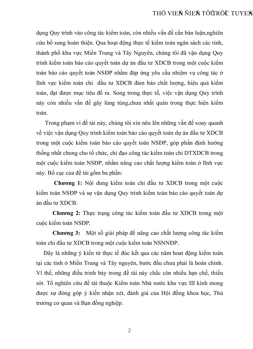 image for page Vận dụng quy trình kiểm toán báo cáo quyết toán dự án đầu tư xây dựng cơ bản trong một cuộc kểm toán báo cáo quyết toán ngân sách địa phương