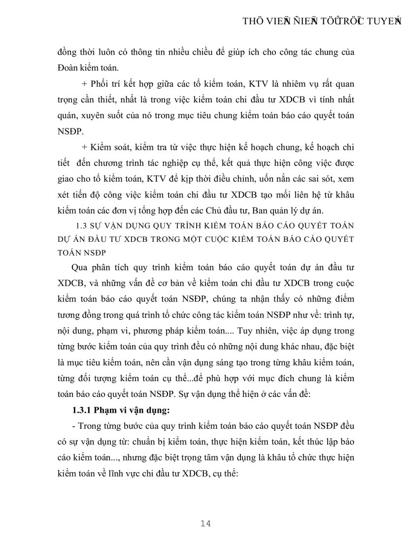 image for page Vận dụng quy trình kiểm toán báo cáo quyết toán dự án đầu tư xây dựng cơ bản trong một cuộc kểm toán báo cáo quyết toán ngân sách địa phương