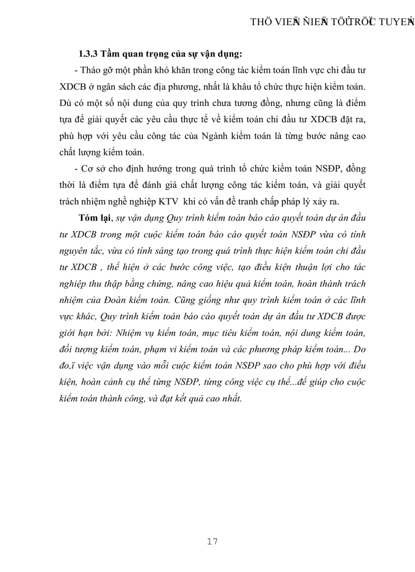 image for page Vận dụng quy trình kiểm toán báo cáo quyết toán dự án đầu tư xây dựng cơ bản trong một cuộc kểm toán báo cáo quyết toán ngân sách địa phương