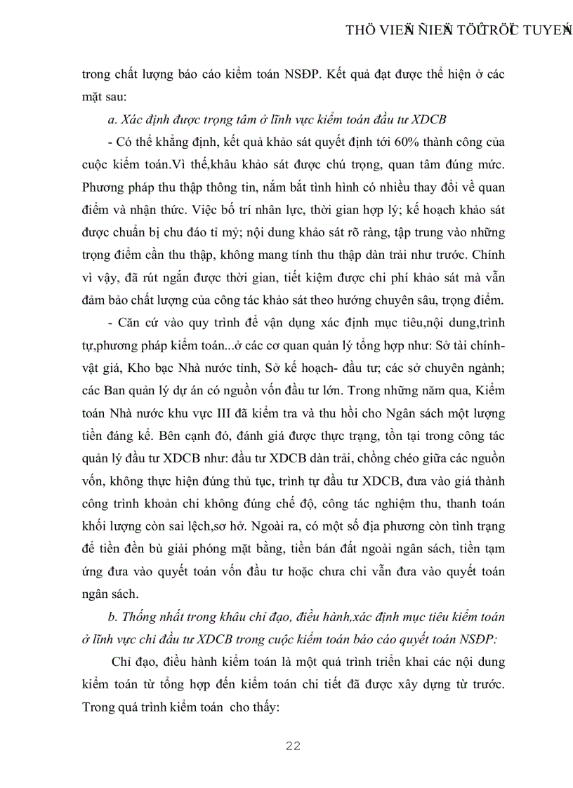 image for page Vận dụng quy trình kiểm toán báo cáo quyết toán dự án đầu tư xây dựng cơ bản trong một cuộc kểm toán báo cáo quyết toán ngân sách địa phương
