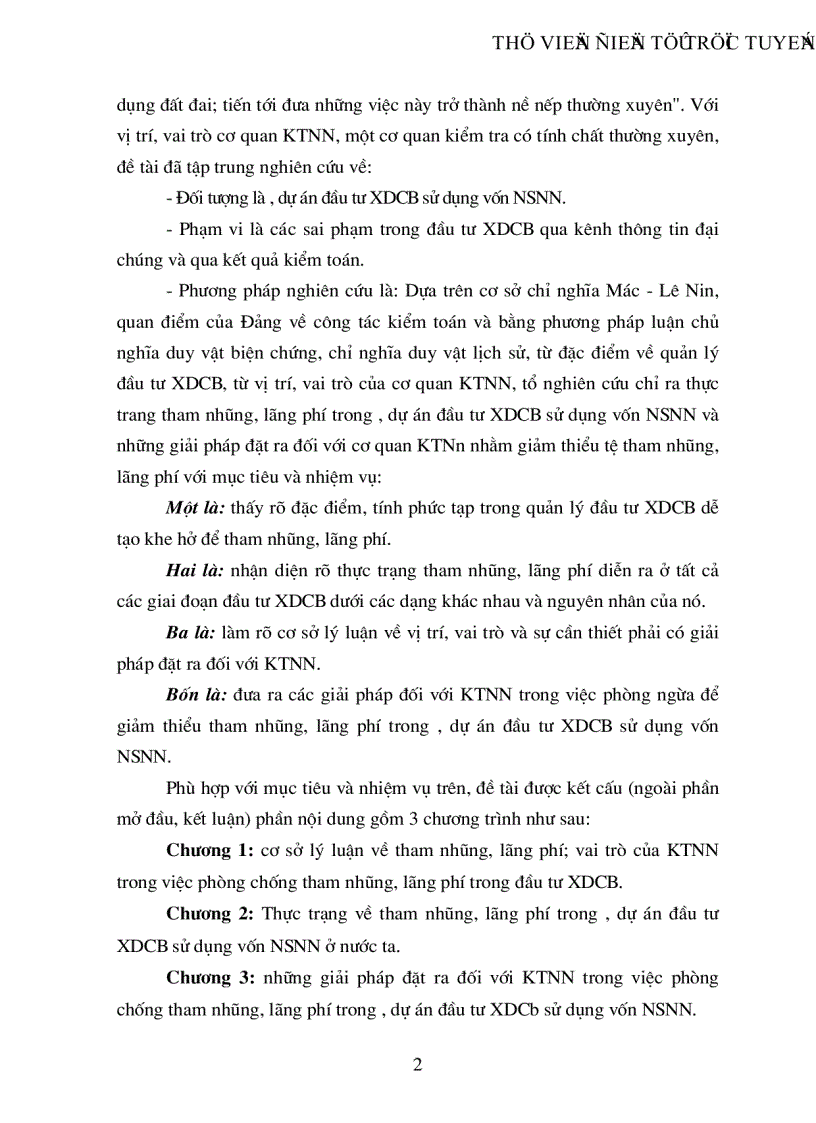 image for page Thực trạng về tham nhũng lãng phí trong các chương trình dự án đầu tư xây dựng bằng vốn ngân sách và các giải pháp đặt ra đối với kiểm toán nhà nước