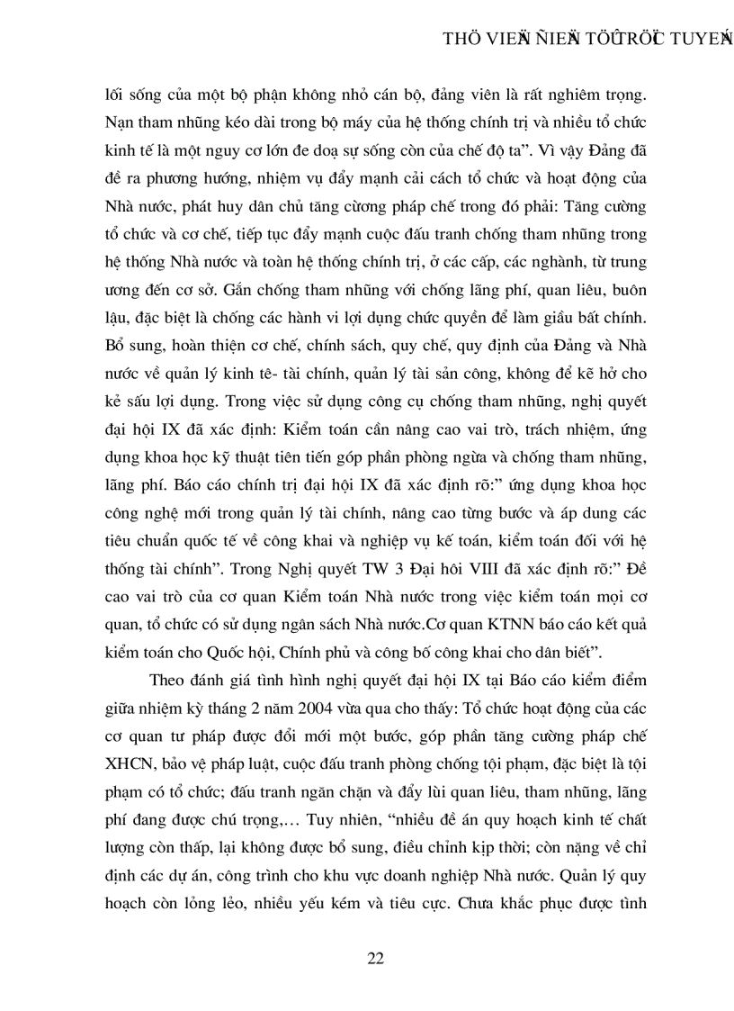 image for page Thực trạng về tham nhũng lãng phí trong các chương trình dự án đầu tư xây dựng bằng vốn ngân sách và các giải pháp đặt ra đối với kiểm toán nhà nước