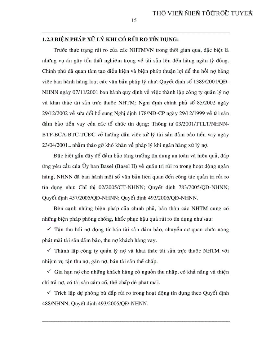 image for page Trích lập và sử dụng dự phòng để xử lý rủi ro tín dụng trong hoạt động kinh doanh của ngân hàng TMCP Đệ Nhất