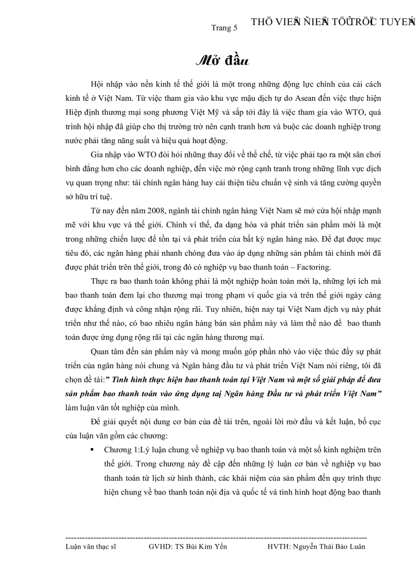 image for page Tình hình thực hiện bao thanh toán tại Việt Nam và một số giải pháp để đưa sản phẩm bao thanh toán vào ứng dụng taị Ngân hàng Đầu tư và phát triển Việt Nam