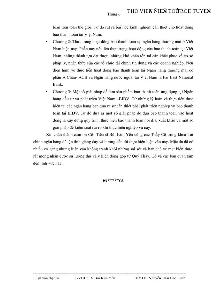 image for page Tình hình thực hiện bao thanh toán tại Việt Nam và một số giải pháp để đưa sản phẩm bao thanh toán vào ứng dụng taị Ngân hàng Đầu tư và phát triển Việt Nam