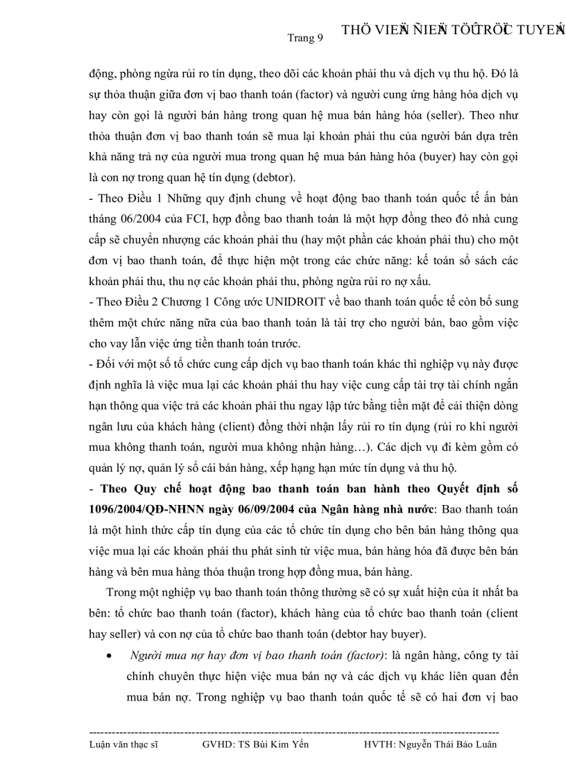 image for page Tình hình thực hiện bao thanh toán tại Việt Nam và một số giải pháp để đưa sản phẩm bao thanh toán vào ứng dụng taị Ngân hàng Đầu tư và phát triển Việt Nam