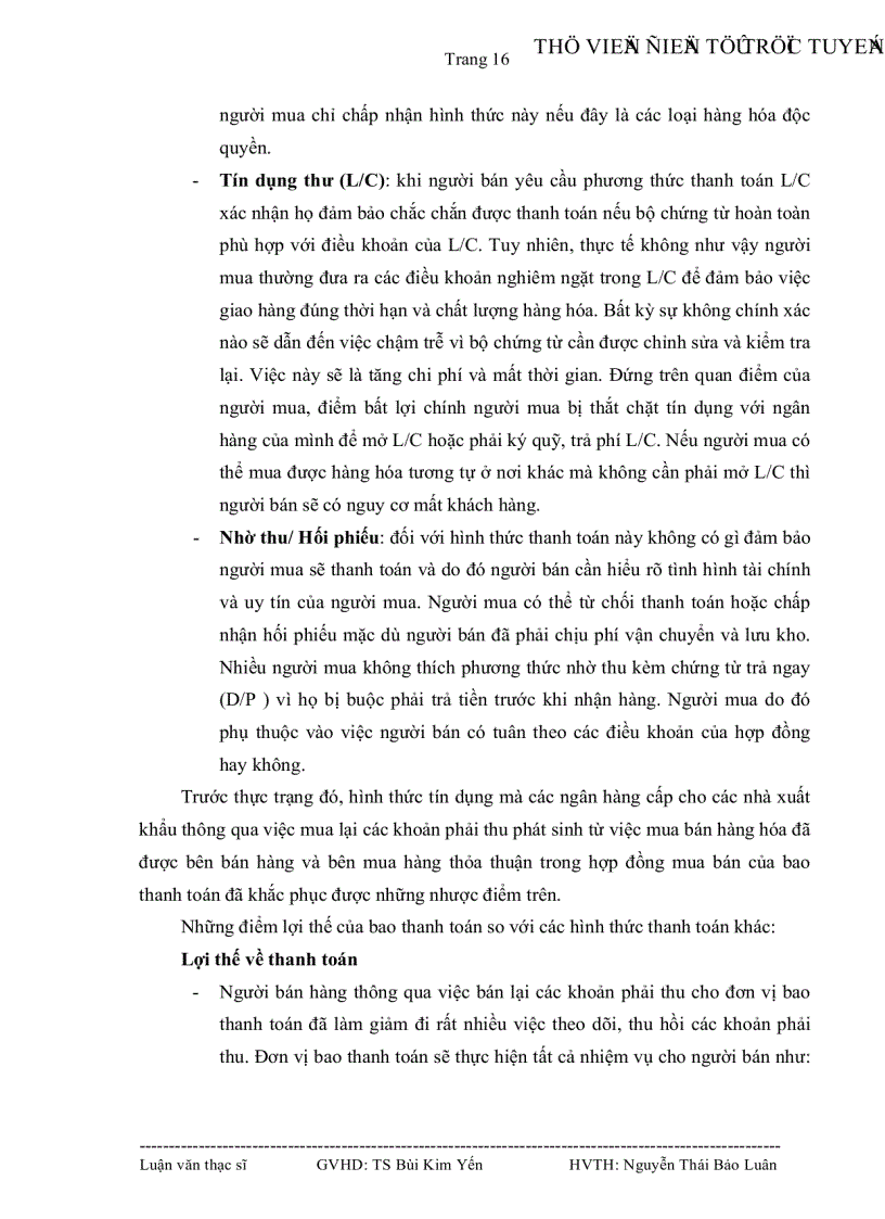 image for page Tình hình thực hiện bao thanh toán tại Việt Nam và một số giải pháp để đưa sản phẩm bao thanh toán vào ứng dụng taị Ngân hàng Đầu tư và phát triển Việt Nam