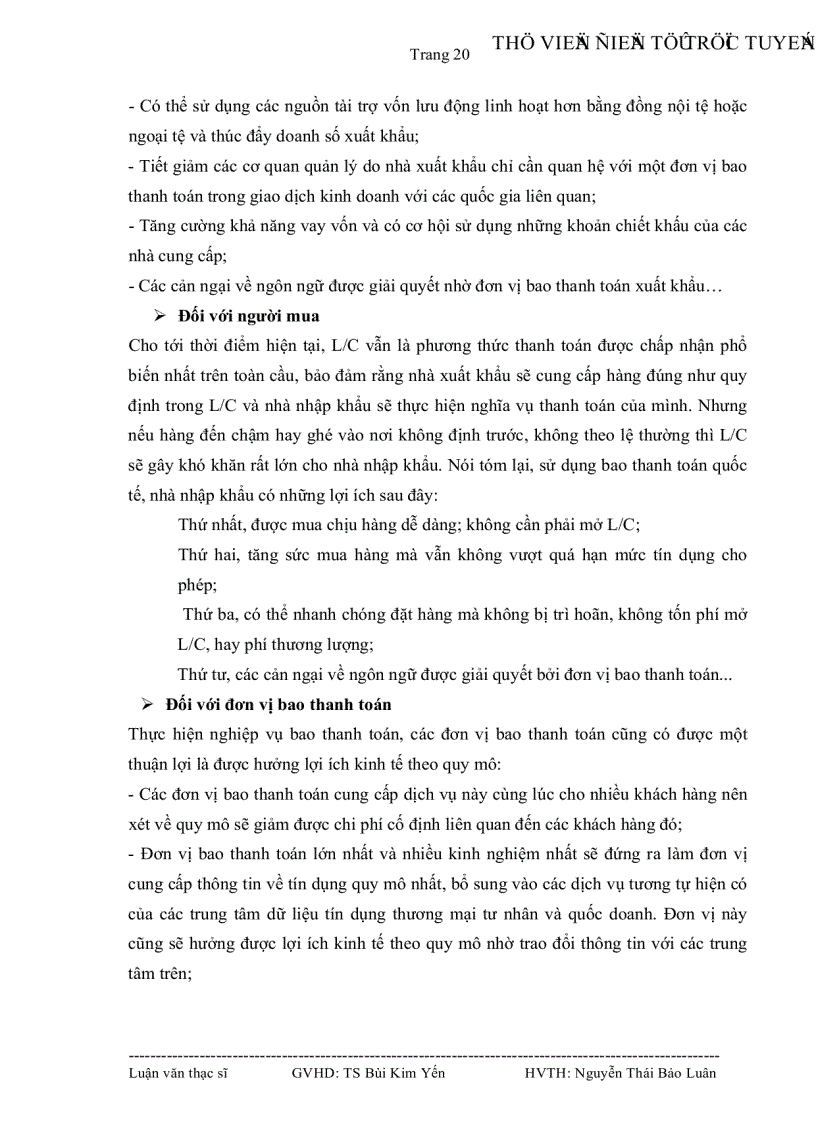 image for page Tình hình thực hiện bao thanh toán tại Việt Nam và một số giải pháp để đưa sản phẩm bao thanh toán vào ứng dụng taị Ngân hàng Đầu tư và phát triển Việt Nam