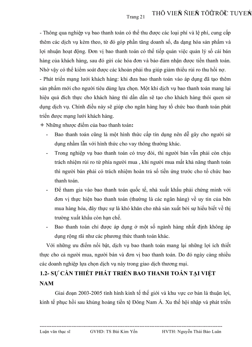 image for page Tình hình thực hiện bao thanh toán tại Việt Nam và một số giải pháp để đưa sản phẩm bao thanh toán vào ứng dụng taị Ngân hàng Đầu tư và phát triển Việt Nam