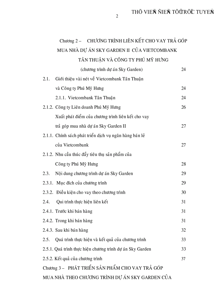 image for page Phát triển sản phẩm cho vay mua nhà trả góp theo chương trình dự án Sky Garden của Vietcombank Tân Thuận và Công ty Phú Mỹ Hưng