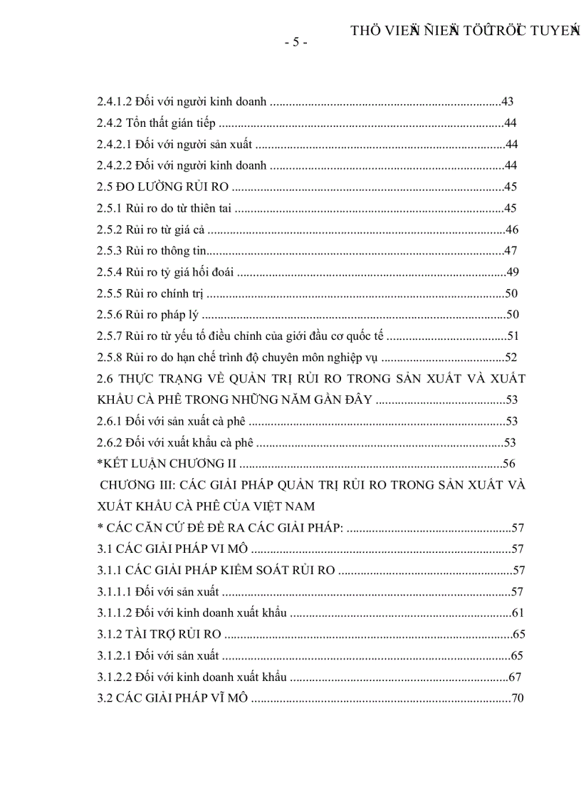 image for page Rủi ro trong sản xuất và xuất khẩu cà phê của Việt Nam Thực trạng và giải pháp