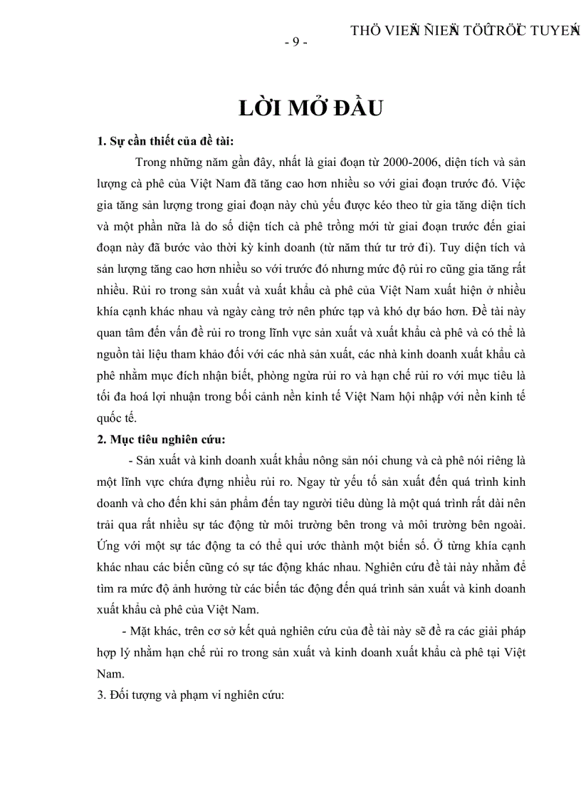 image for page Rủi ro trong sản xuất và xuất khẩu cà phê của Việt Nam Thực trạng và giải pháp