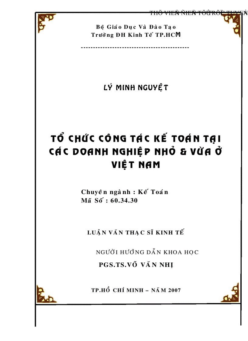 image for page Tổ chức công tác kế toán tại các doanh nghiệp nhỏ và vừa ở Việt Nam