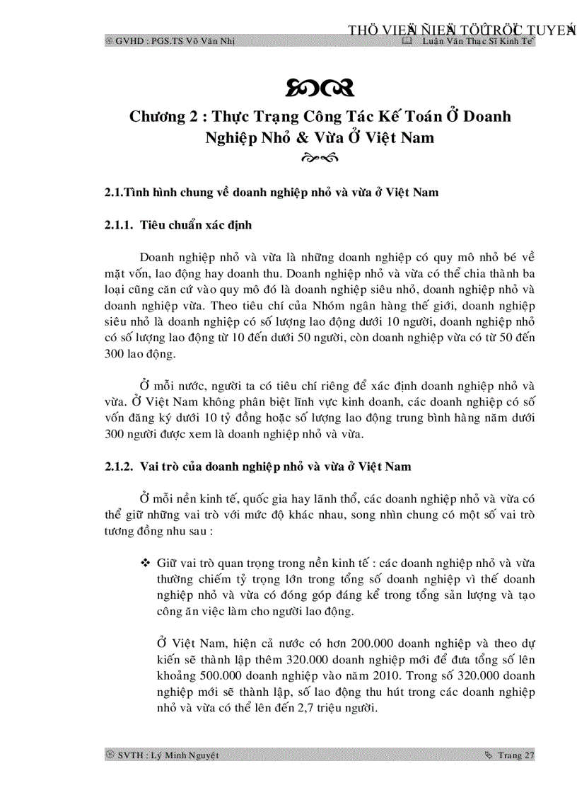 image for page Tổ chức công tác kế toán tại các doanh nghiệp nhỏ và vừa ở Việt Nam