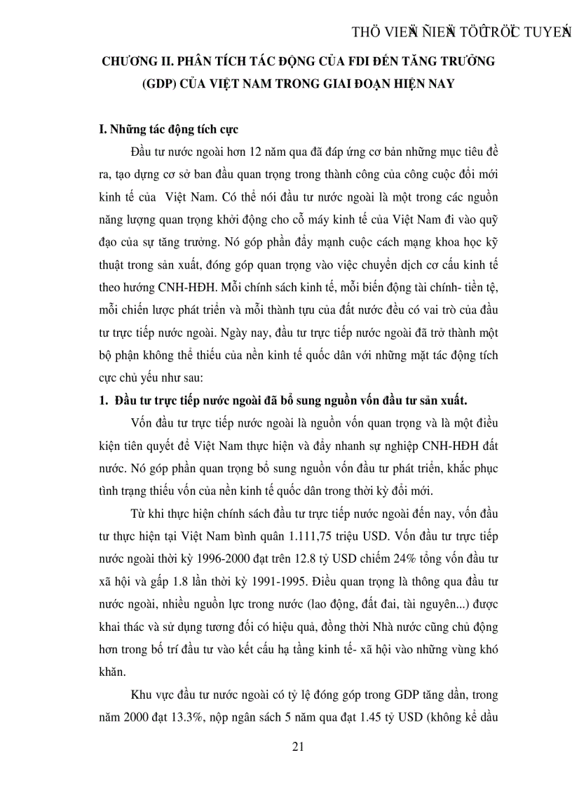 image for page Phân tích ảnh hưởng của đầu tư trực tiếp nước ngoài đến tăng trưởng GDP của Việt Nam trong giai đoạn hiện nay