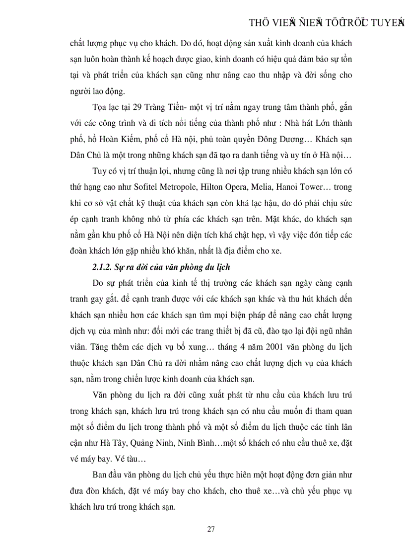 image for page Thực trạng và giải pháp hoàn thiện cơ cấu tổ chức của văn phòng du lịch thuộc Khách sạn Dân Chủ nhằm nâng cao hiệu quả kinh doanh