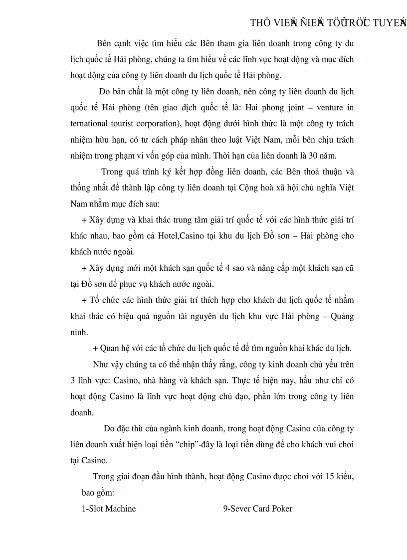 image for page Vai trò của Bên Việt Nam ở công ty Liên doanh du lịch Quốc tế Hải Phòng thực trạng bài học và giải pháp