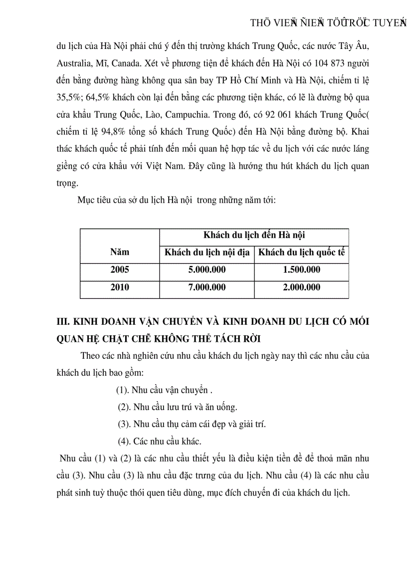 image for page Mối quan hệ giữa kinh doanh du lịch và kinh doanh dịch vụ vận tải ở Hà Nội