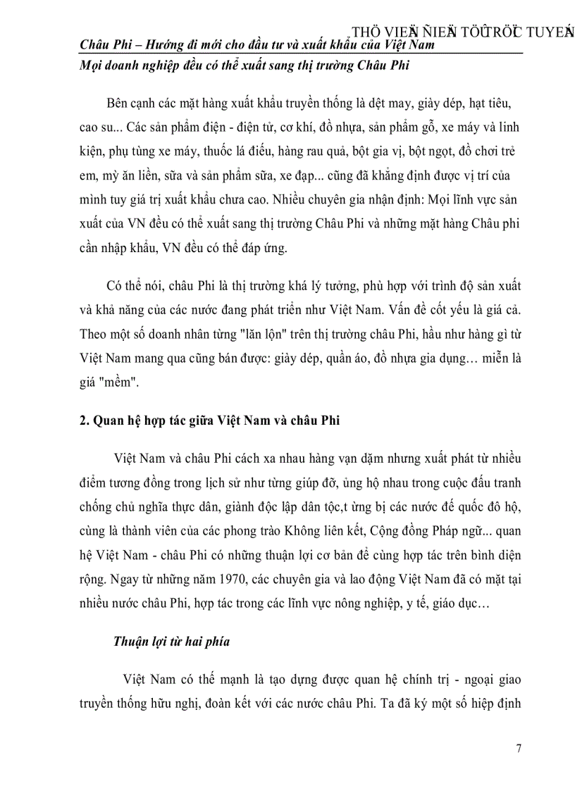 image for page Châu Phi Hướng đi mới cho đầu tư và xuất khẩu của Việt Nam