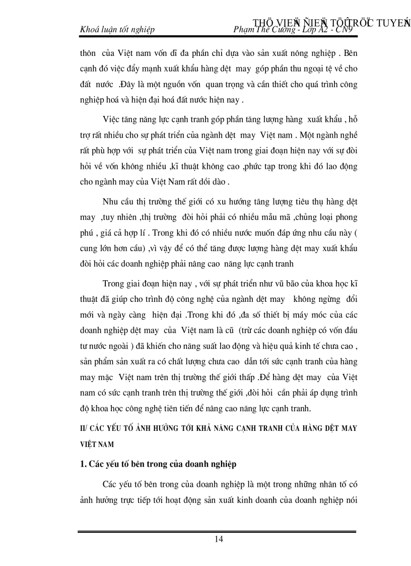 image for page Đánh giá khả năng cạnh tranh của hàng dệt may Việt Nam Thực trạng và giải pháp