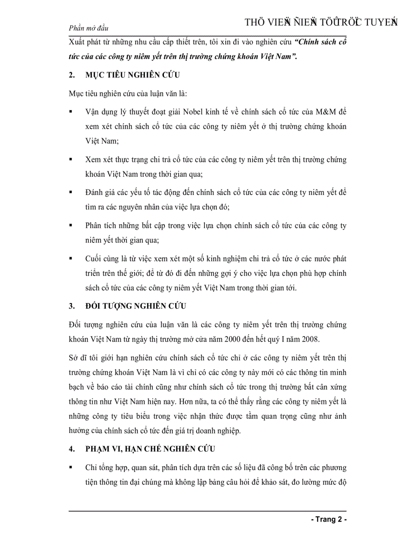 image for page Chính sách cổ tức của các công ty niêm yết trên thị trường chứng khoán Việt Nam