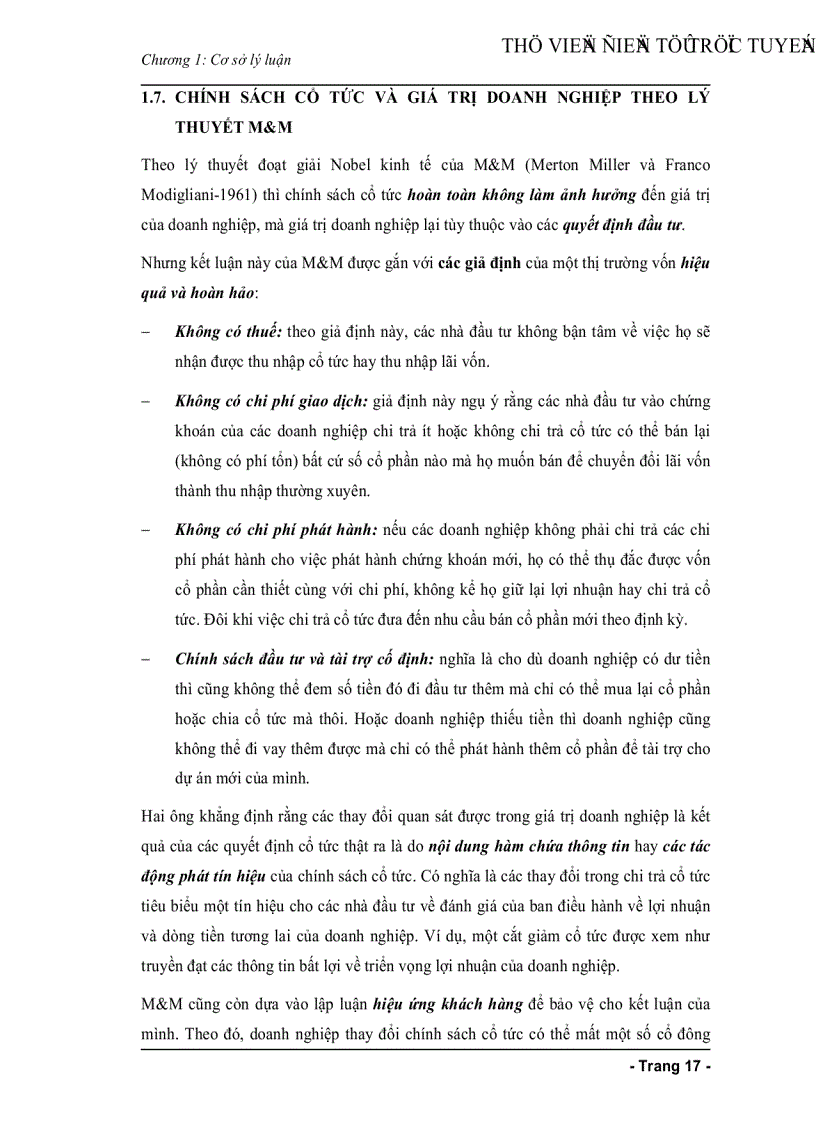 image for page Chính sách cổ tức của các công ty niêm yết trên thị trường chứng khoán Việt Nam