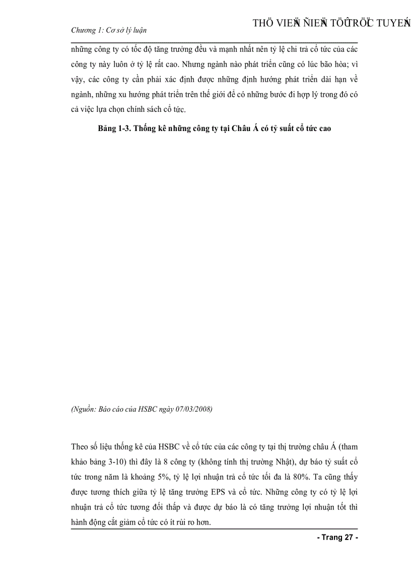 image for page Chính sách cổ tức của các công ty niêm yết trên thị trường chứng khoán Việt Nam