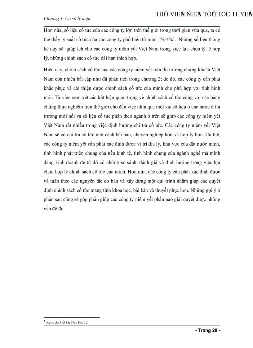 image for page Chính sách cổ tức của các công ty niêm yết trên thị trường chứng khoán Việt Nam