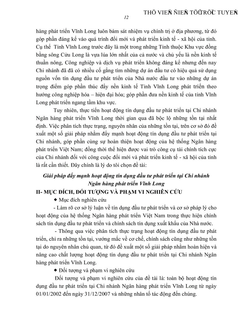 image for page Giải pháp đẩy mạnh hoạt động tín dụng đầu tư phát triển tại Chi nhánh Ngân hàng phát triển Vĩnh Long