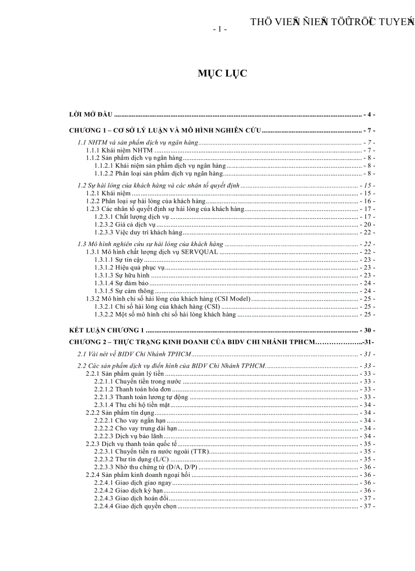 image for page Nâng cao sự hài lòng của khách hàng tại Ngân hàng Đầu Tư và Phát Triển Việt Nam Chi Nhánh TPHCM
