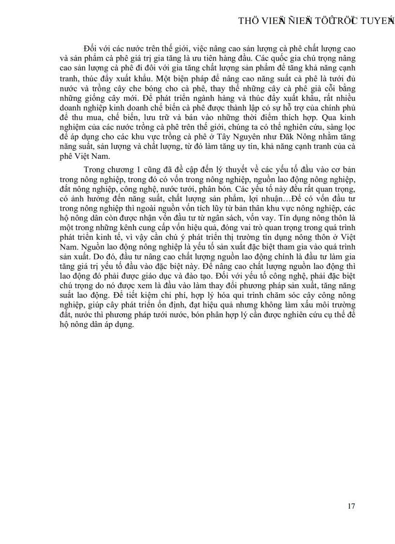 image for page Ảnh hưởng của các yếu tố đầu vào đến hiệu quả kinh tế cây cà phê tỉnh Đăk Nông