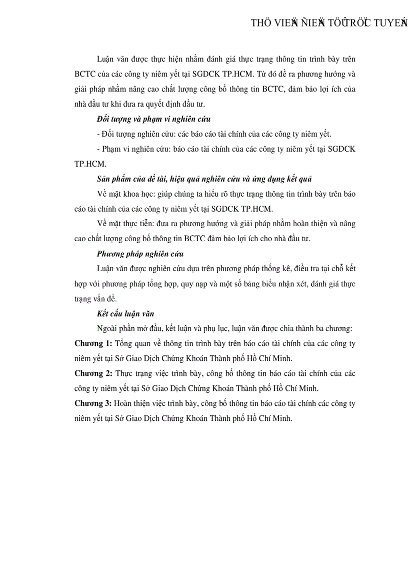 image for page Hoàn thiện việc trình bày và công bố thông tin báo cáo tài chính các công ty niêm yết tại Sở Giao Dịch Chứng Khoán Thành phố Hồ Chí Minh