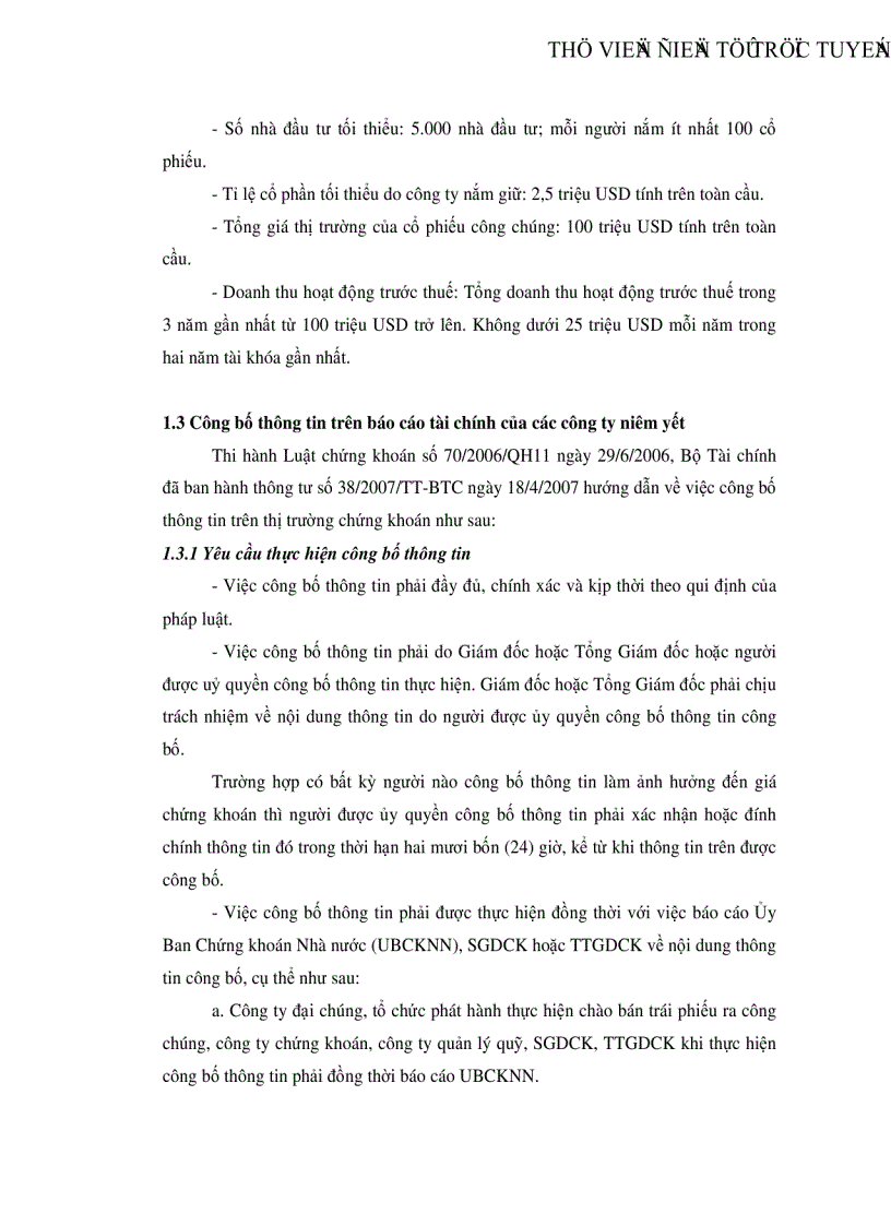 image for page Hoàn thiện việc trình bày và công bố thông tin báo cáo tài chính các công ty niêm yết tại Sở Giao Dịch Chứng Khoán Thành phố Hồ Chí Minh