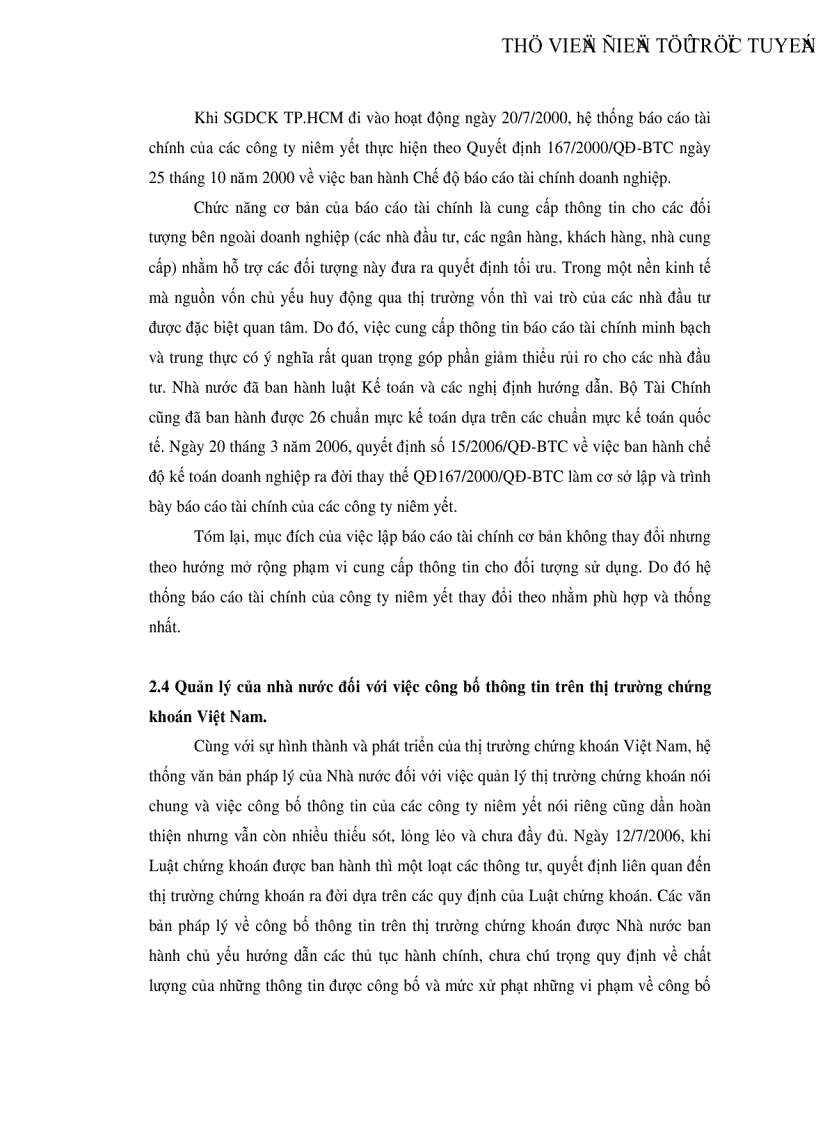 image for page Hoàn thiện việc trình bày và công bố thông tin báo cáo tài chính các công ty niêm yết tại Sở Giao Dịch Chứng Khoán Thành phố Hồ Chí Minh