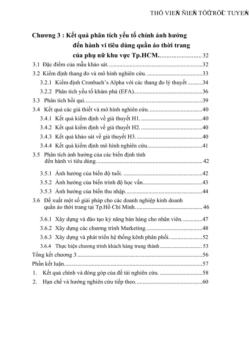 image for page Một số yếu tố chính ảnh hưởng tới hành vi tiêu dùng quần áo thời trang nữ khu vực Tp HCM