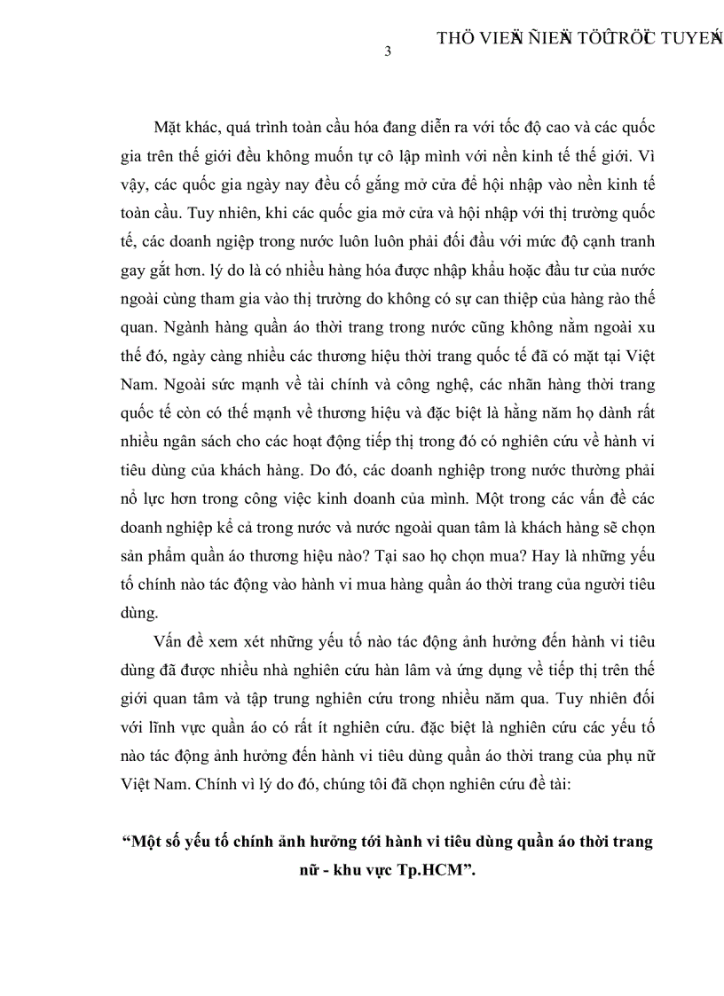 image for page Một số yếu tố chính ảnh hưởng tới hành vi tiêu dùng quần áo thời trang nữ khu vực Tp HCM